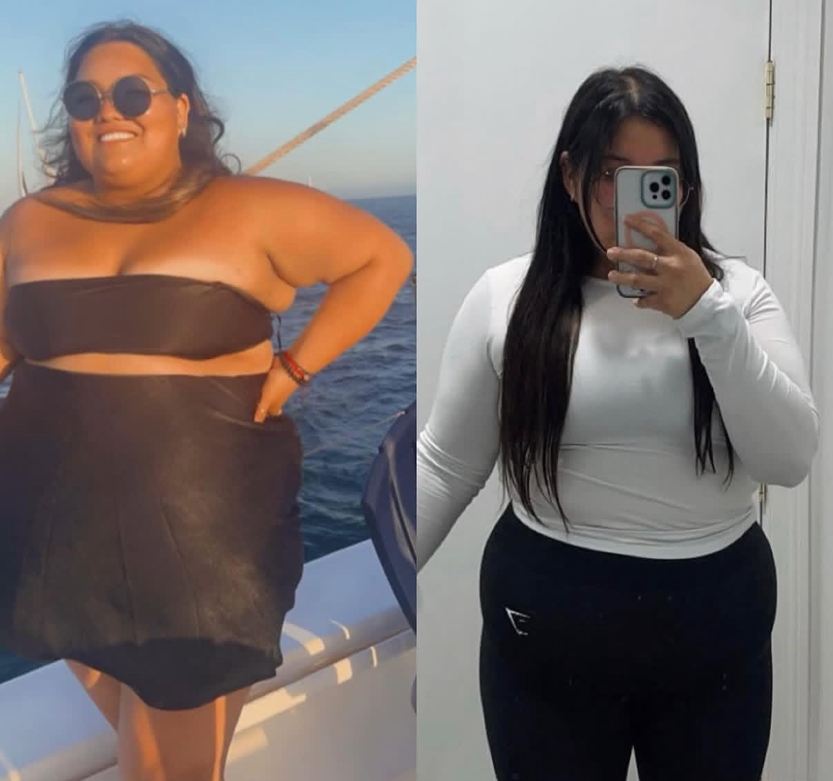 Yami before and after her nearly 100-pound transformation